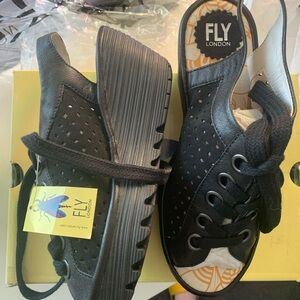 FLY London Black Platform Women's Shoes